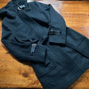 Calvin Klein Black Pea Coat Jacket 10P